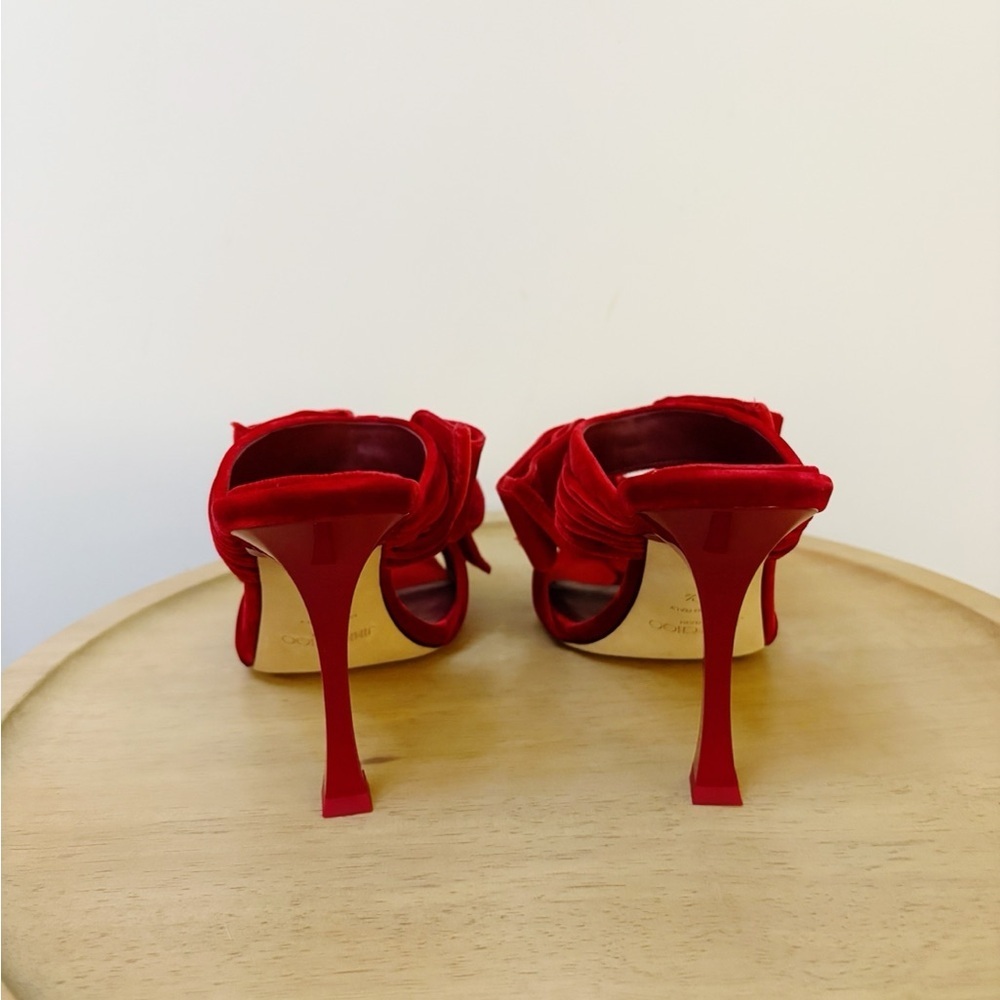 Jimmy Choo Flaca 100mm Velvet Bow Heels - Picture 7 of 9